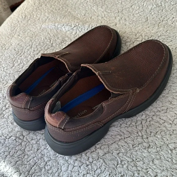 Clarks Collection Men's 9.5 Bradley Free Slip On Comfort Loafers Brown Leather - Picture 11 of 14